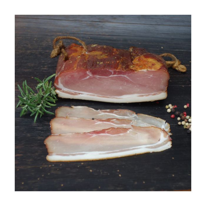Schinkenspeck aus der Hüfte, mild geräuchert