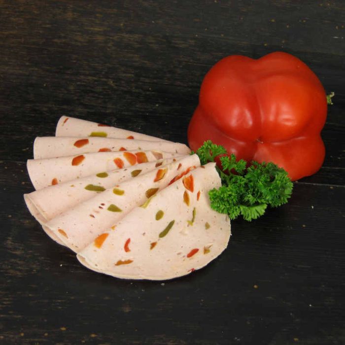 Aromatische Paprikalyoner, geschnitten