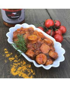 Rote Curry Wurst, im Glas